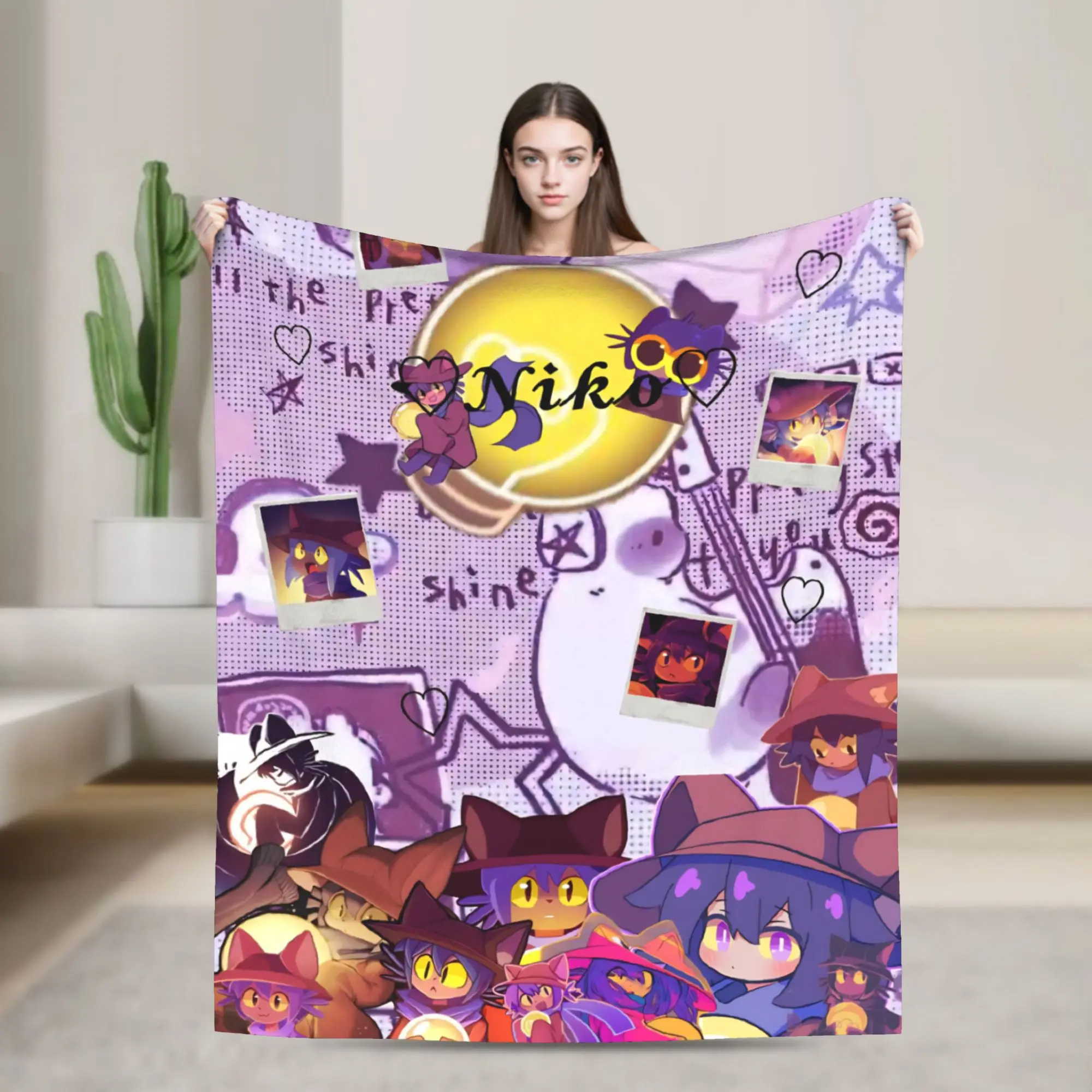 OneShots Niko Throw Blanket for Couch  Fuzzy Soft Plush Blanket 50x60 Inches Multi-size Bedspread for All Seasons