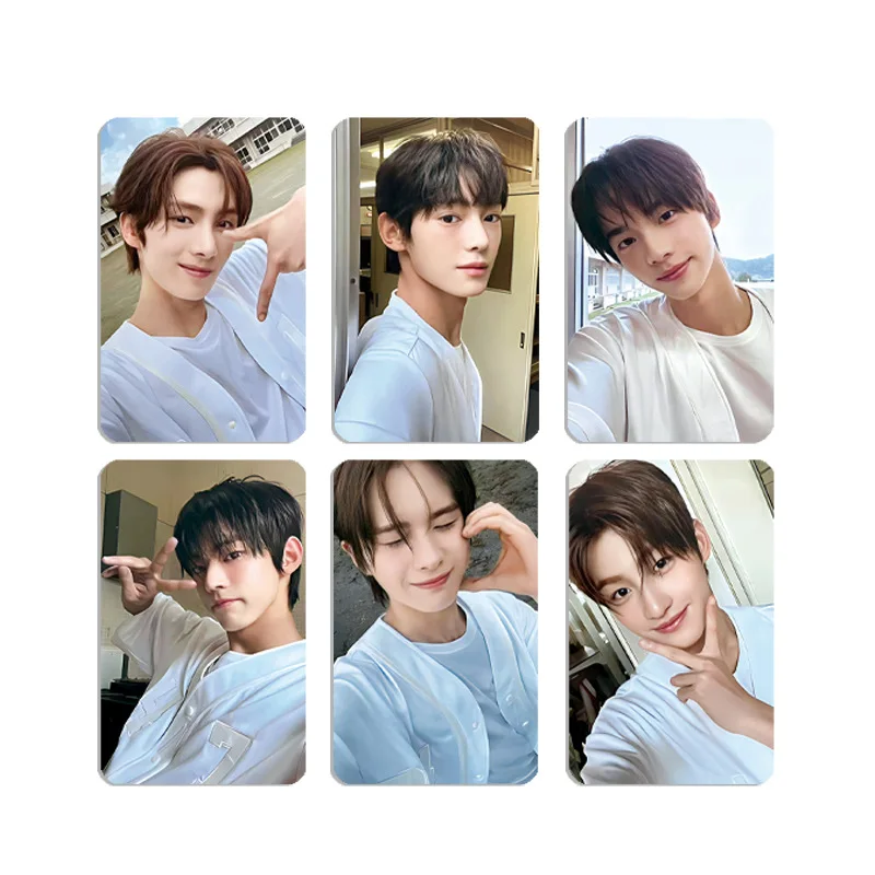 6Pcs/Set Kpop TWS Sparkling Blue 1st New Album Lomo Cards Hanjin Kungmin Youngjae Selfie Two Sides Photocards Postcard Fans Gift