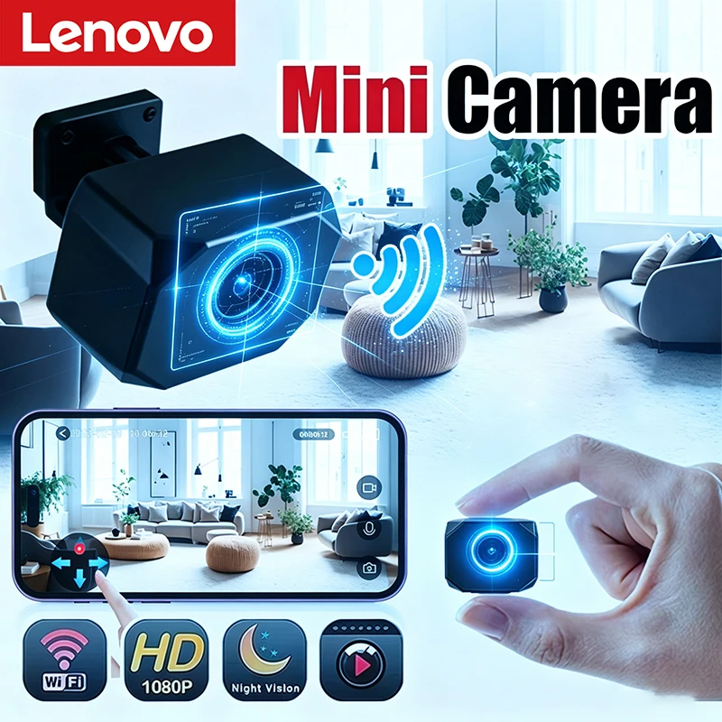 Lenovo Mini WiFi Camera 1080P HD AP Hotspot Remote Monitor Portable Small Camcorder Home Security Surveillance Smart Camera New