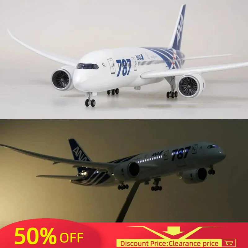 1/130 47cm Airplane Boeing 787 B787 Dreamliner Aircraft Japan ANA Airline Model Alloy Metal Base Light Wheel Diecast Plane Toy