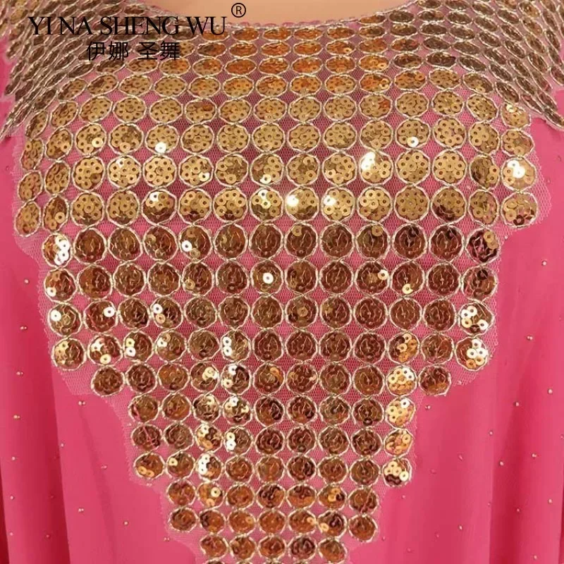 Neues Muslimisches Abaya-Kostüm für Frauen, Langes Orientalisches Bauchtanz-Outfit, 2-teiliges Set, Khalegy Performance-Tanzkleidung