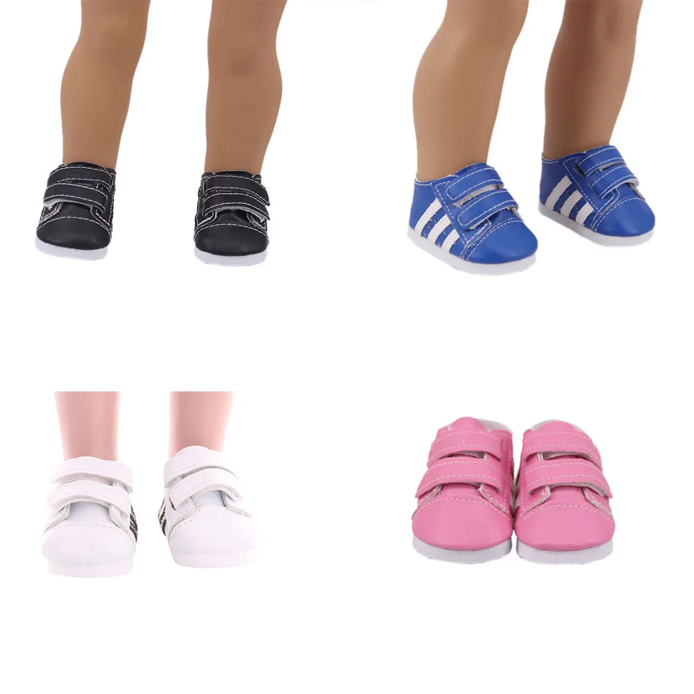 18 인치 미국 아기 소녀 인형 신발 스포츠 7CM Plimsolls 우리 세대 또는 43cm 다시 태어난 아기 인형 액세서리에 적합