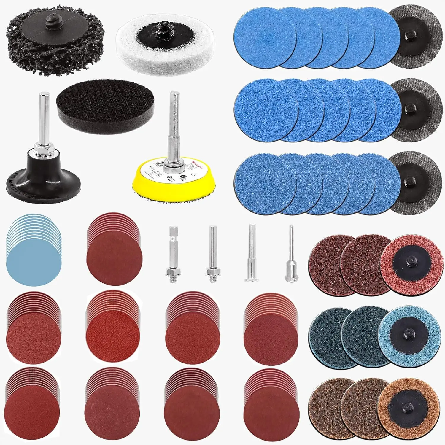 

131Pcs Sanding Discs Set for Grinding, Polishing, Rust & Paint Removal with Holder