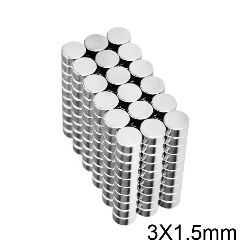 50~5000PCS 3x1.5 Powerful Strong Magnetic Magnets 3*1.5 Permanent Small Round Magnet 3x1.5mm Thin Neodymium Magnet Strong 3*1.5