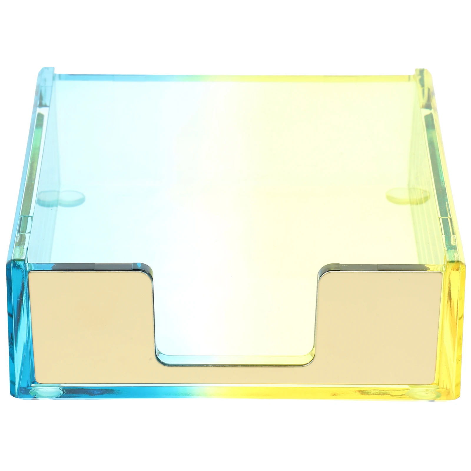 Gradient Acrylic Holder Blue Yellow Memo Papers Case Desk ganizer Storage Acrylic Notepad Box Box for Office Supplies