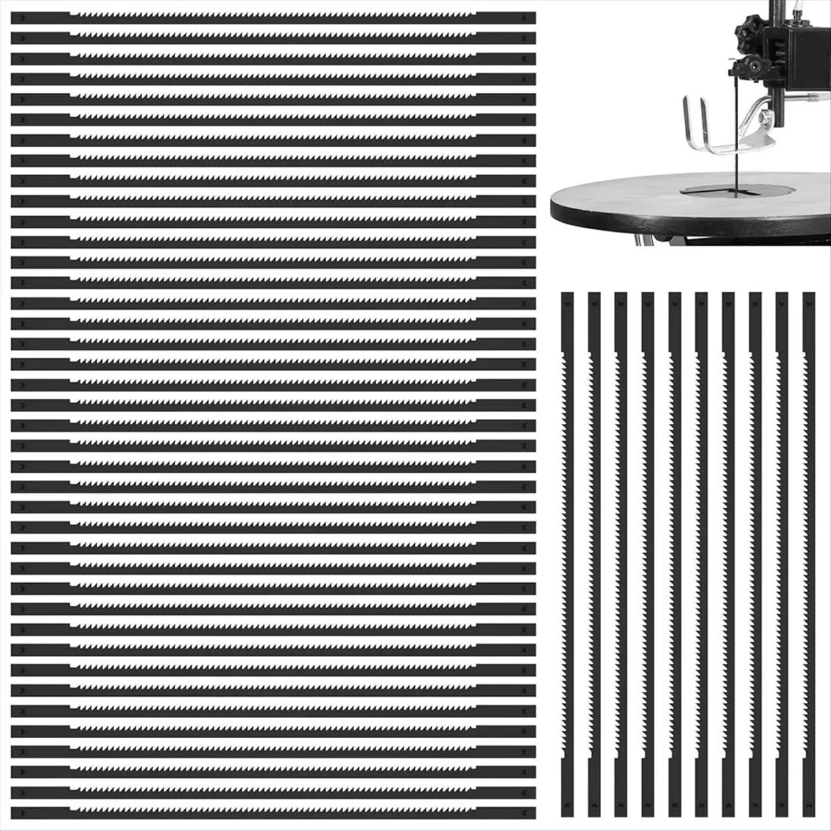 HITL 45Pcs 5-Inch Pin End Scroll Saw Blade, 18TPI Scroll Saw Blade Pin End Replacement for 3921/3922 SK5, for Wood, Plastic