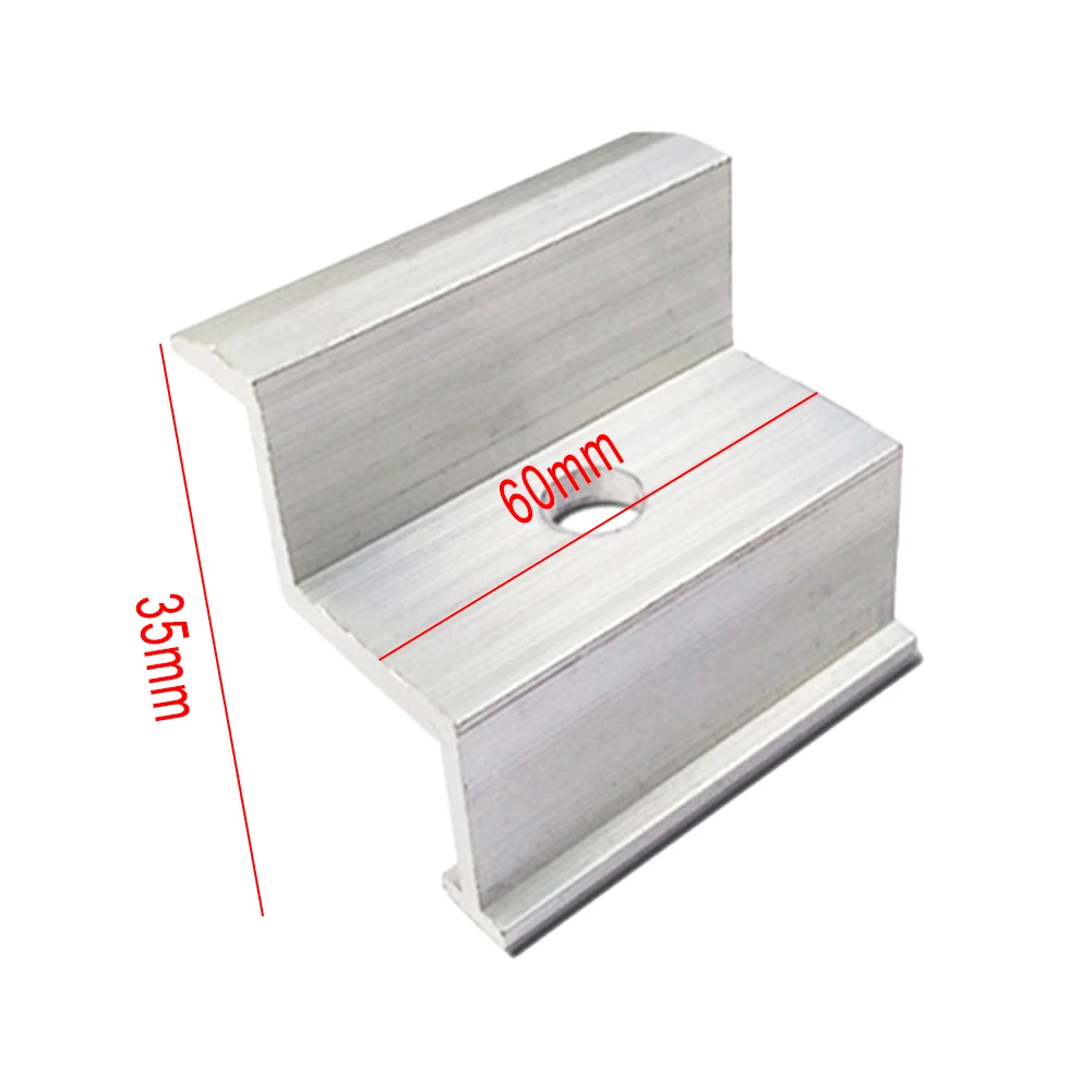 Clip End Clamp Module Photovoltaic Solar 4/10PcsSolar Panel Bracket 60mm Long Aluminum Alloy Height Assembly High Quality