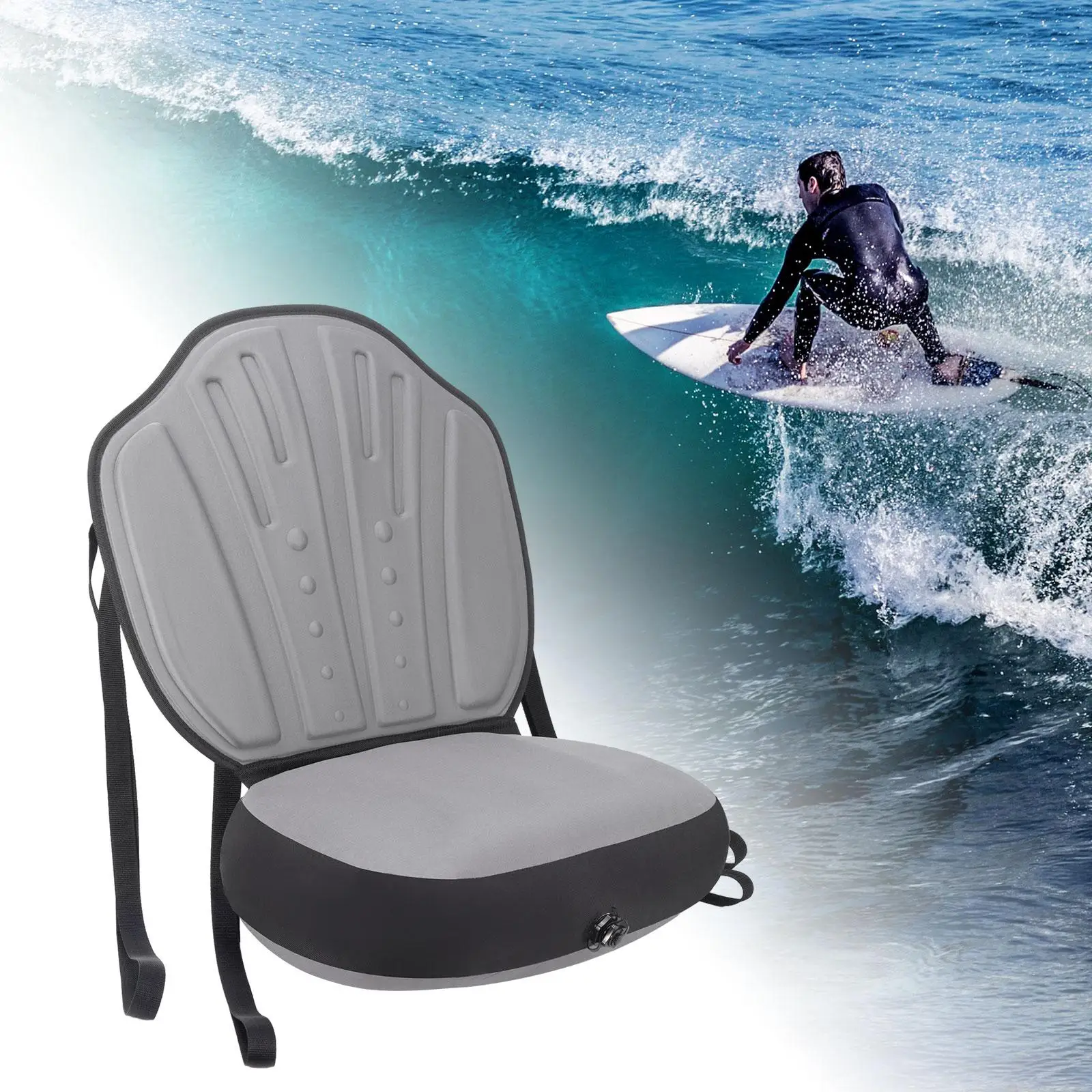 Kayak Seat Inflatable with Adjustable Strap Detachable Adjustable Canoe Seat