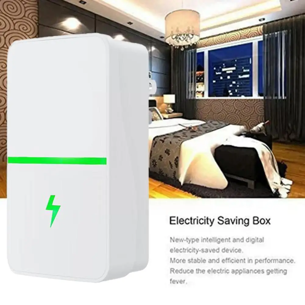 Home Power Energy Electricity Saving Box Socket Power Stop Adapter UK Energy Device EU White Watt Saver Plug US Factor Colo E4R5