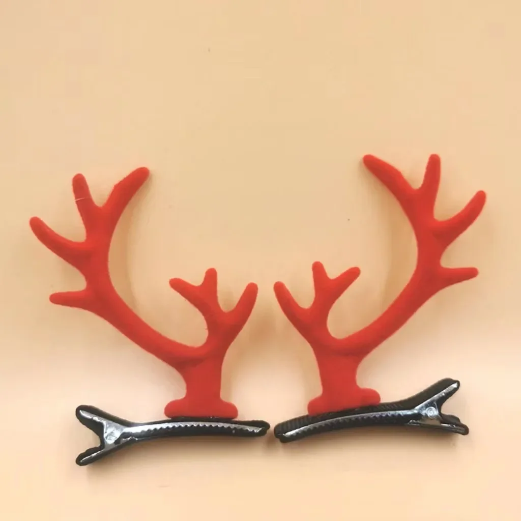 Merry Christmas Elk Horn Hair Clip Deer Horn Bell Headband Girl Gifts Merry Christmas Hairclips Happy New Year Party Dress Up