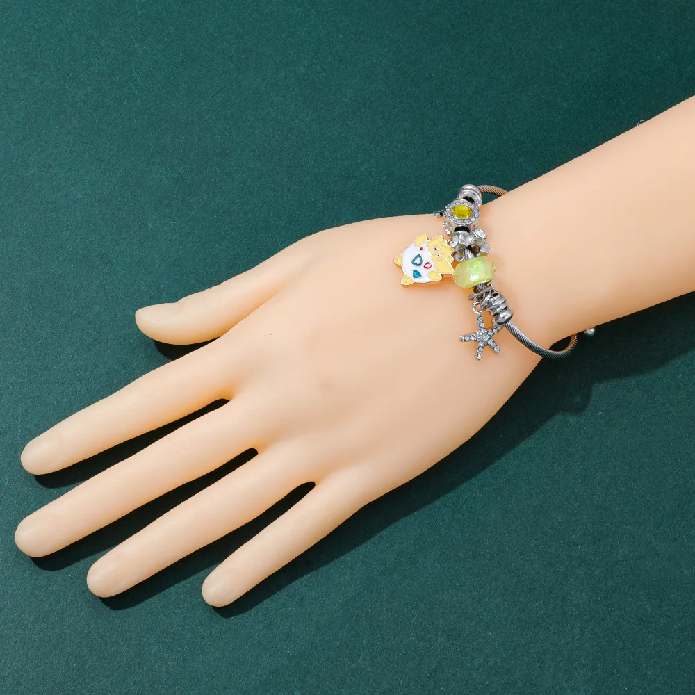 مجموعة مكونة من 4 قطع من أساور بيكاتشو الإبداعية الكرتونية لعبة الموضة صندوق أعمى إكسسوارات مجوهرات للأطفال مجموعة هدايا أنيمي #6