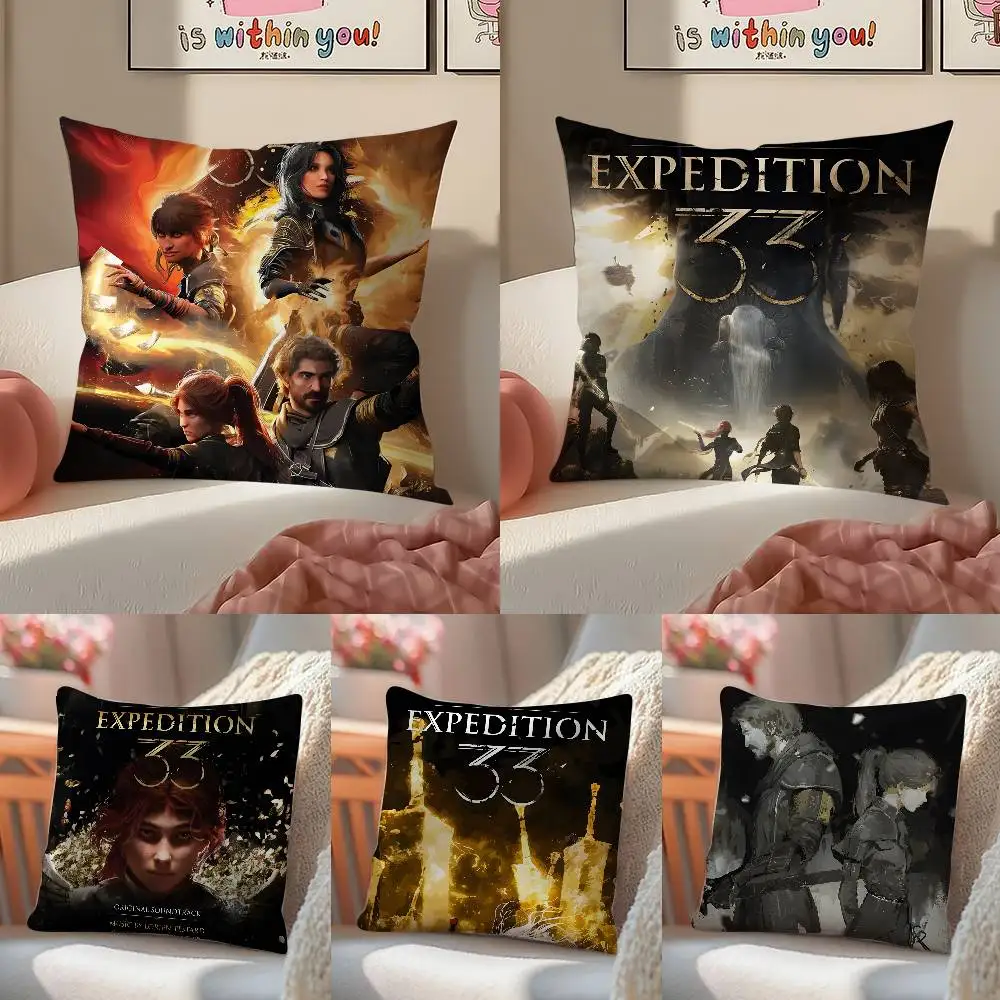 Game Clair Obscur Expedition 33 Pillow Case Comfort Sofa Bed Silky elegant Invisible zipper Decorative cushion cover