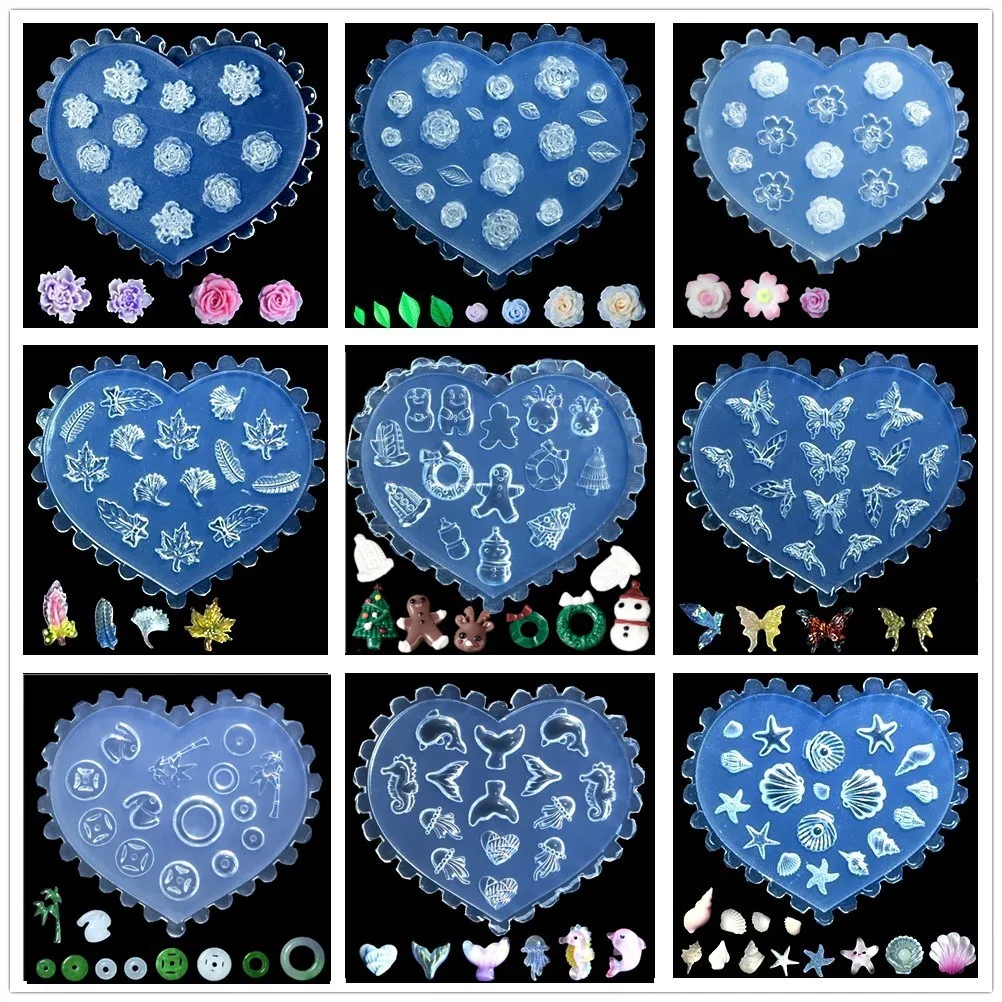 SNASAN formy silikonowe kamelia róża kwiaty boże narodzenie bałwanek delfin muszla małe koraliki Nail Art DIY narzędzie do rękodzieła formy silikonowe