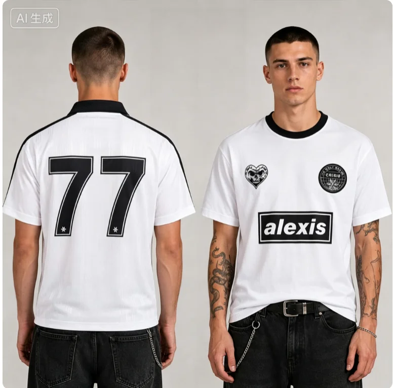 2026-27 New Streetwear 3D Print Football Jersey Y2K Oversized Family Clothing T-shirt Daily Training Street Style Outfit Casual