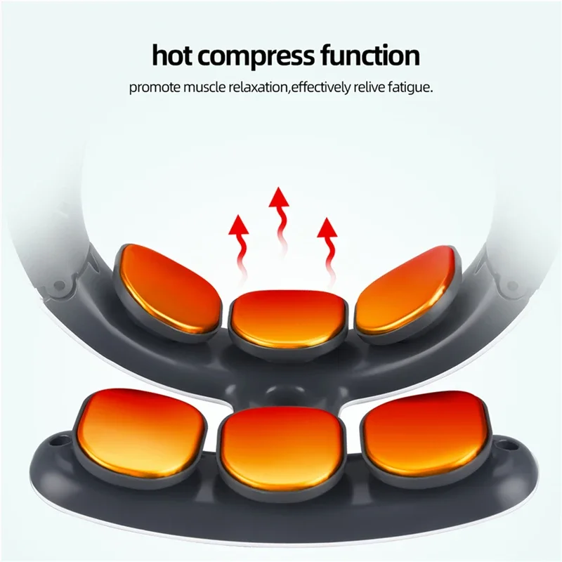 Smart Back Neck Massager TENS Pulse Shoulder Neck Massage Cervical Cordless Vibrator Heating Muscle Health Care Relieve Pain