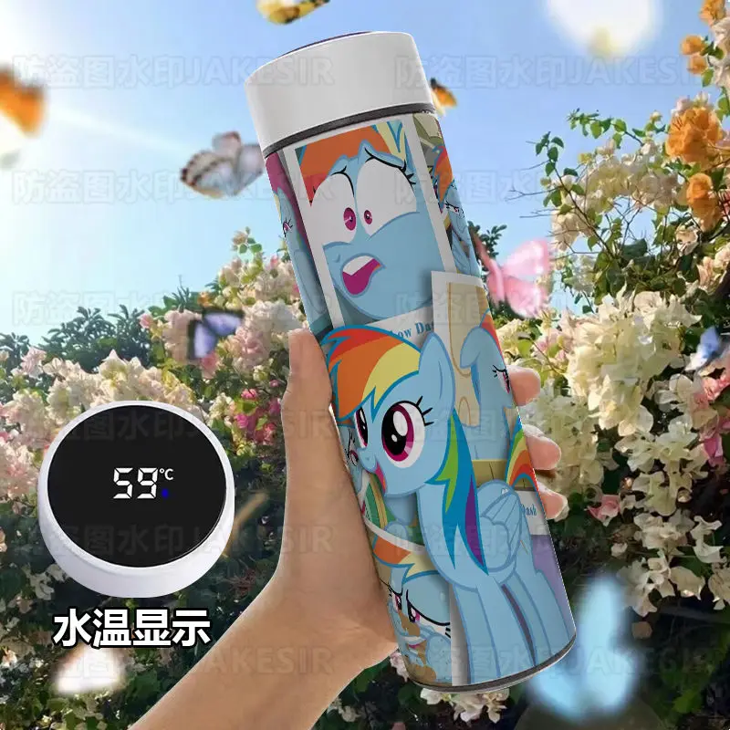 My Little Pony cartoon peripheral smart student thermos cup with high appearance and temperature display 304 stainless steel cup