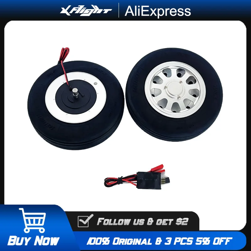 

XAERO 155mm Brake Wheels for RC Jet, Heavy-Duty Aluminum Hub with High-Friction Rubber Tires, Landing Gear Accessories
