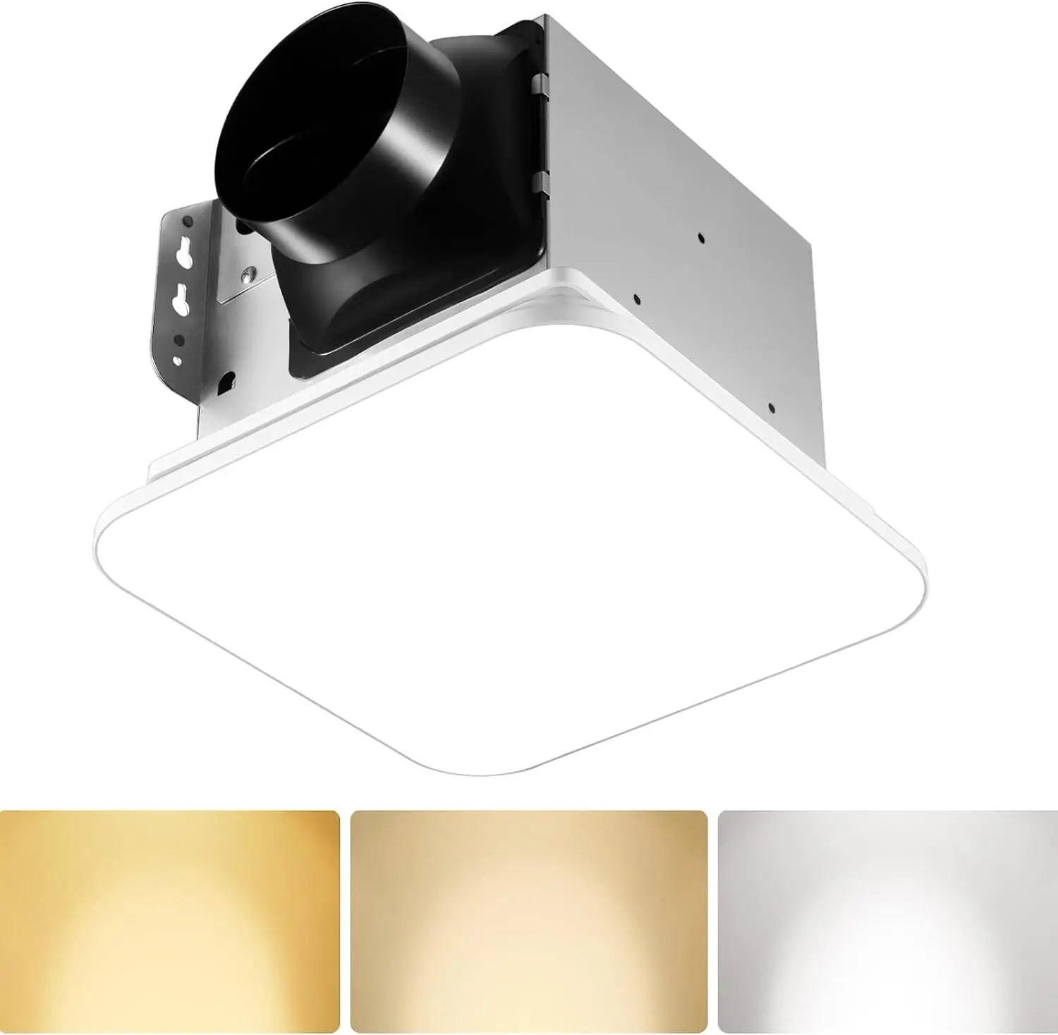 مروحة عادم الحمام 110 CFM مع ضوء، 3 ألوان قابلة للتحويل (3000K/4000K/5500K)، 1000LM LED، فائقة الهدوء 2.5 سنونز