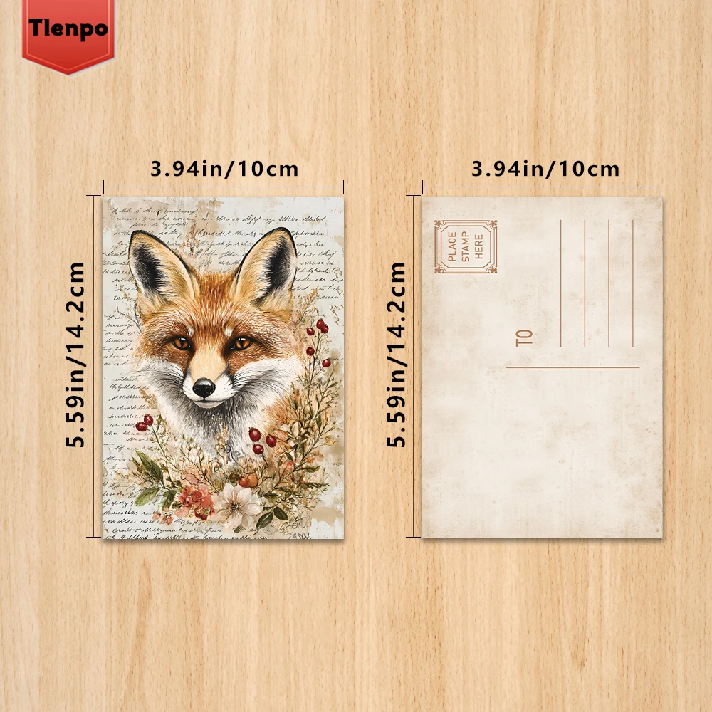 32pcs, vintage animal postcard, rabbit, indoor bedroom decoration, wall sticker, message card, mailing, congratulations souvenir