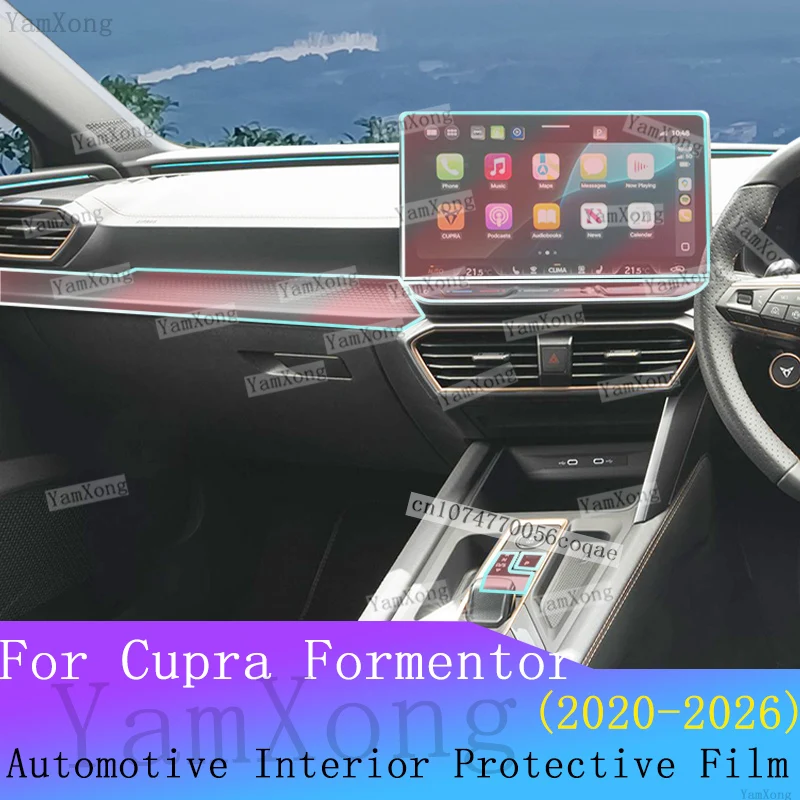 Car LED Navigation screen Sticker Film For Cupra Formentor Center console scratch Transparent Cover Interior Kit Protection Film