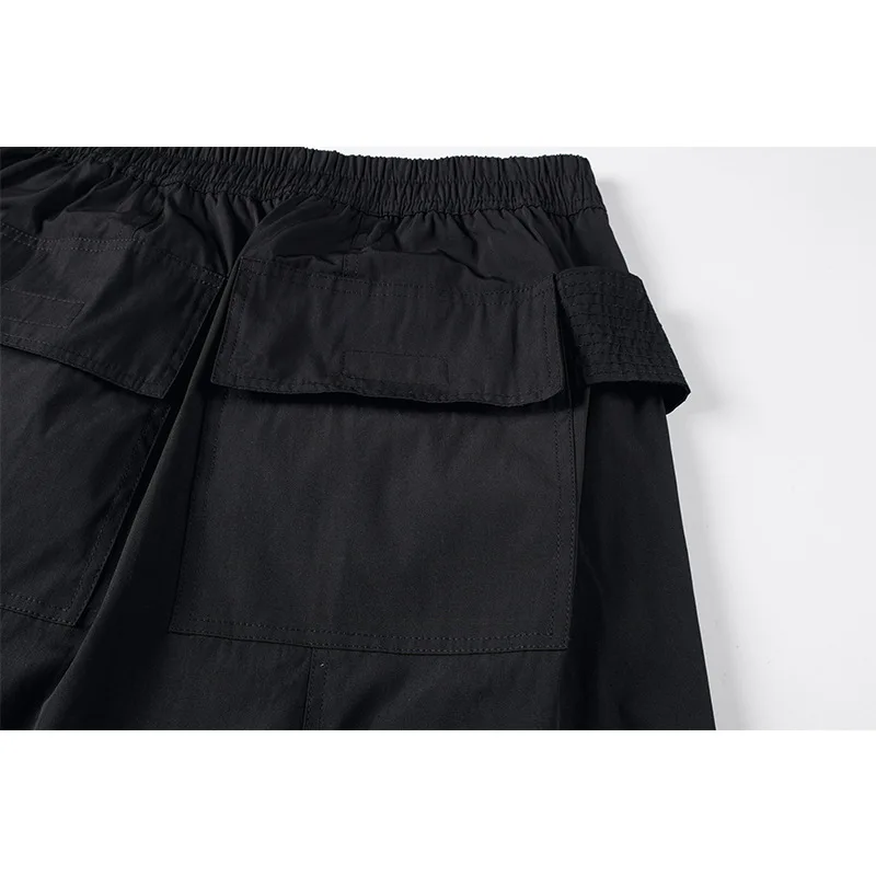 High Street R0-pantalones cortos negros clásicos para hombre, ropa de calle informal, Techwear, pantalones Cargo, ropa de chándal