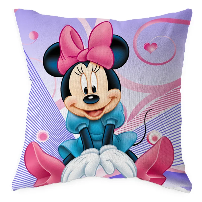 Disney Minnie Mickey Mouse Pillow Case Children Baby Girl Couple Cushion Cover Throw For Sofa Car Christmas Gift 40x40cm