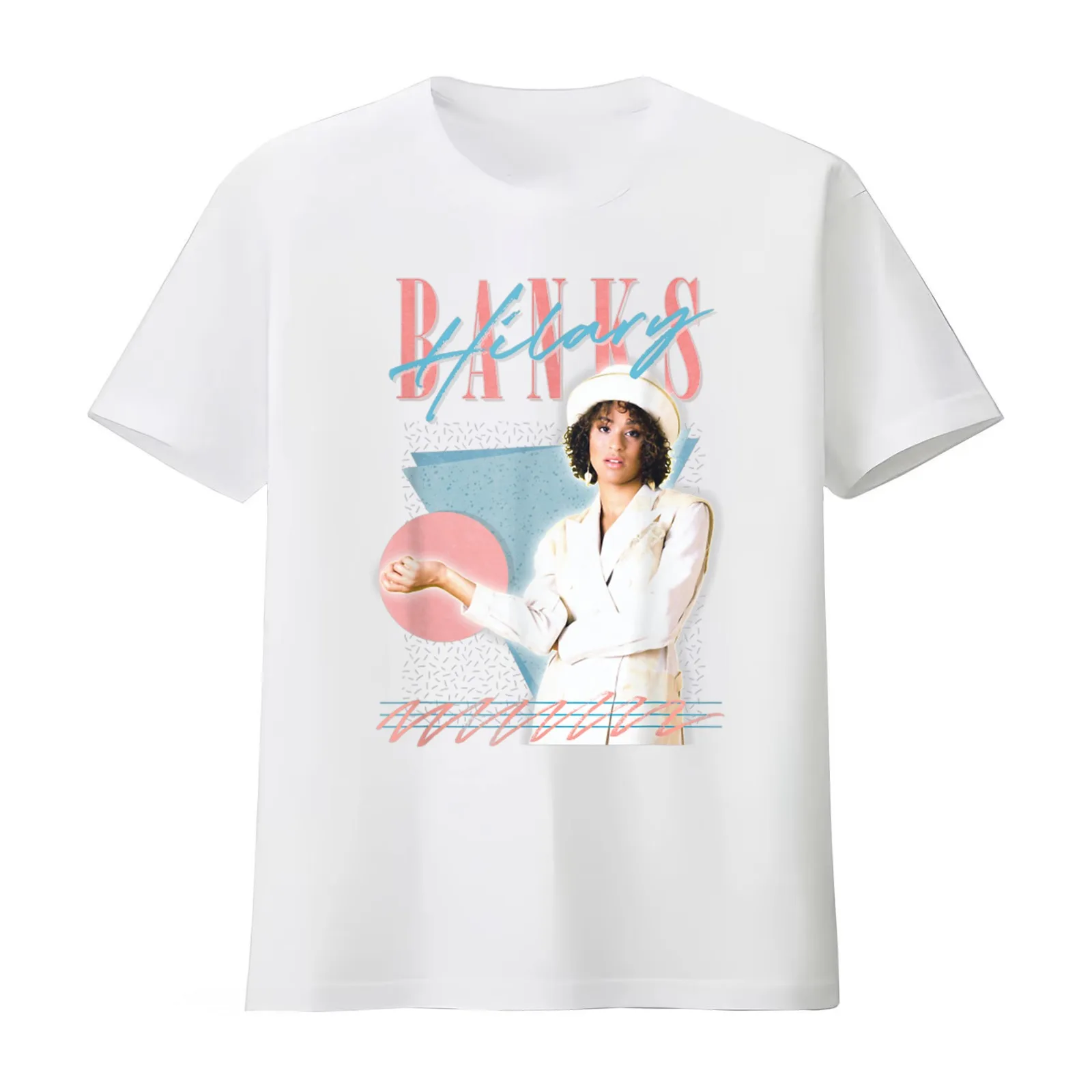 Hilary Banks T-Shirt Summer Casual Cotton Tee Oversized Streetwear Tops Vintage Graphic Print Loose Fit Short Sleeve