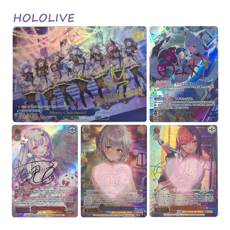 

Diy Homemade Hololive App Tokino Sora Shirakami Fubuki Shirogane Noel Character Gold Sign Color Sign Collection Card Toys Gift