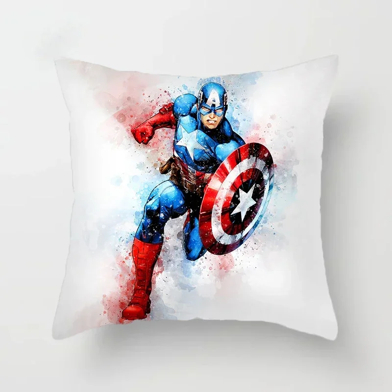 Disney Marvel Heroes Avengers New Color Spider-Man Captain Iron Man Pillow Case Car Sofa Pillow Cushion Cover 45x45cm