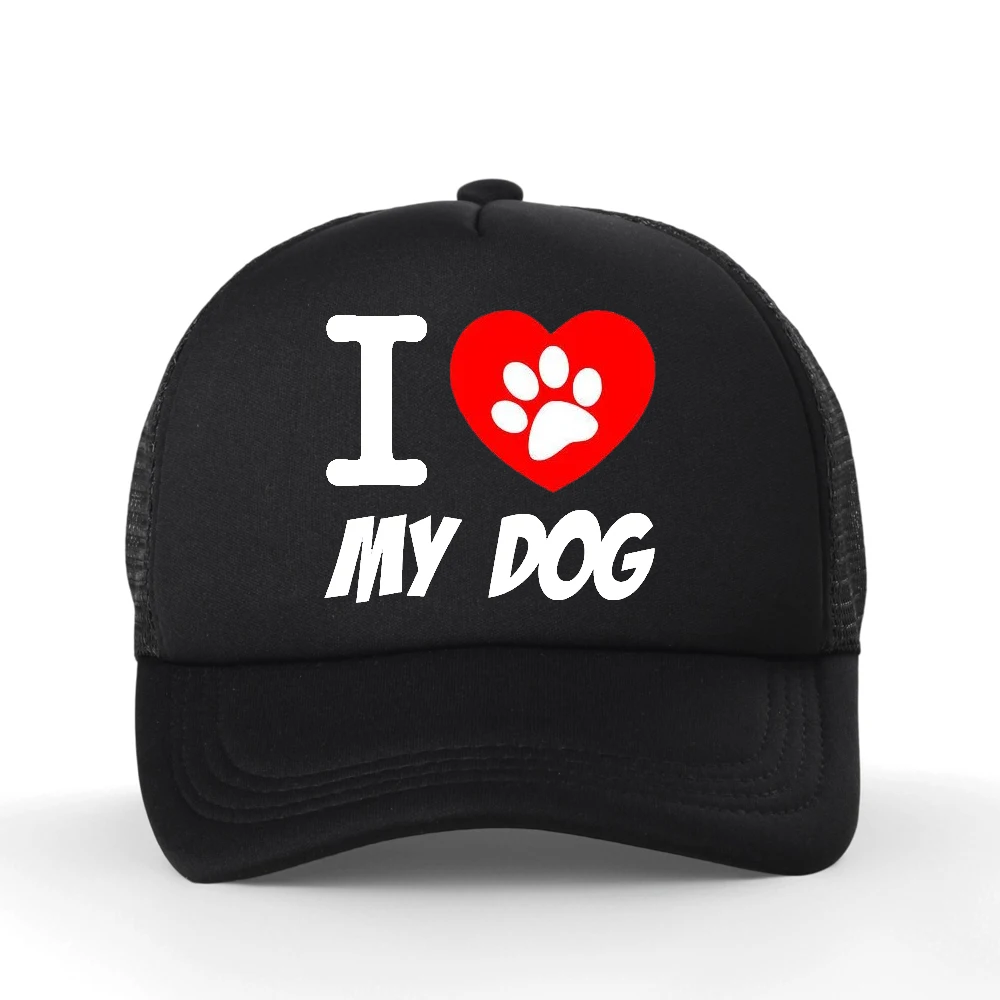 

I Love My Border Collie Dog Cartoon Print mesh Baseball Cap Birthday Gift Golf Hat Unisex Adjustable Breathable Snapback Hats
