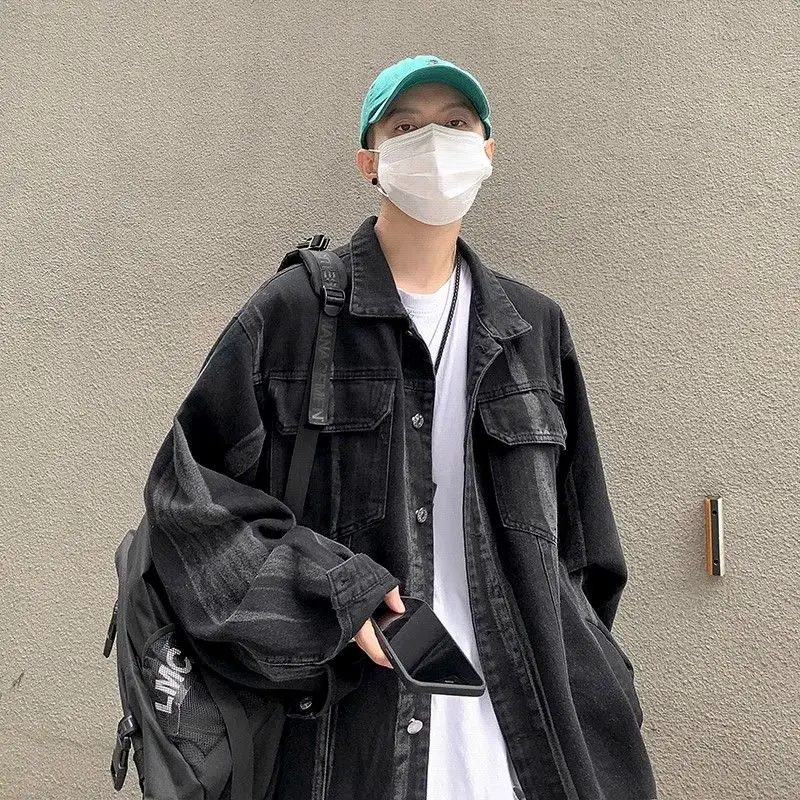 

Крутая мужская куртка, молодежная модная уличная одежда, весенне-осенняя модная мужская одежда High Street, повседневная свободная посадка