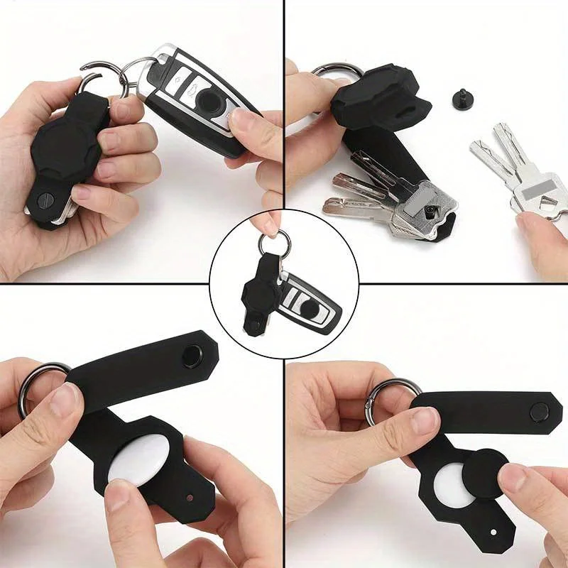 

1pcs New Suitable For Air--Tags Protective Case Silicone Positioning Tracker Anti-lost Keychain Ring