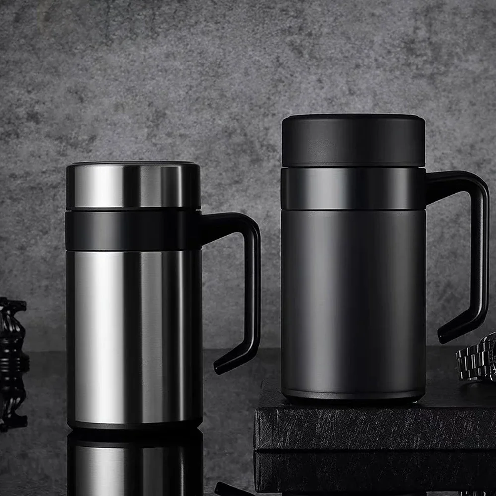 304 stainless steel insulated cup, water heater, office tea cup, water cup with handle, coffee cup, tea cup, men's gift