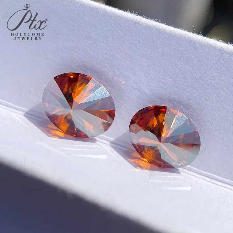Moissanit-Diamant Asscher Oval Birnenförmiger Schliff mit GRA-Zertifikat Granatfarbe VVS1 Reinheit Perlen für Schmuckherstellung Charms – Detail 15