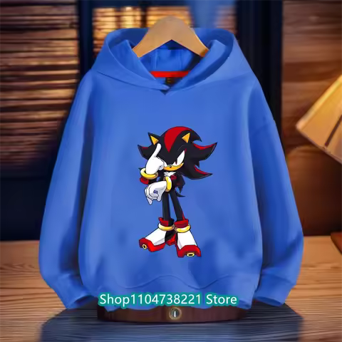 Sweat à capuche Sonic hérisson de dessin animé, hauts de sport pour garçons et filles, vêtements d'automne et d'hiver, impressio