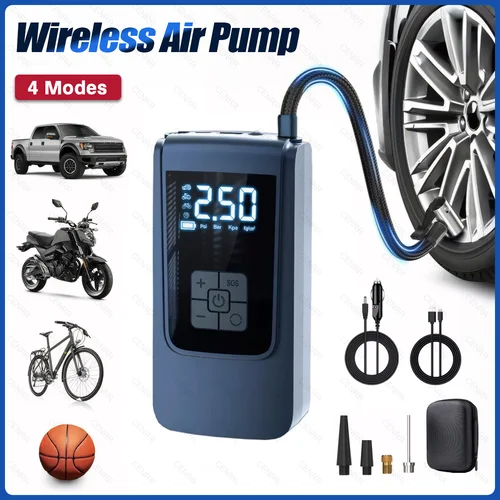 Bomba de aire portátil para coche, inflador de neumáticos inalámbrico, compresor de aire eléctrico con pantalla Digital LCD para coche, motocicletas, pelota de bicicleta
