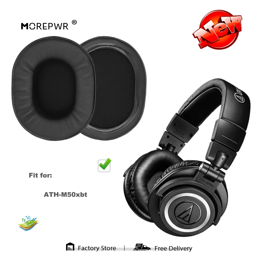 Morepwr Replacement Ear Pads for ATH-M50xbt Headset Parts Leather Cushion Velvet Earmuff Earphone Sleeve Cover