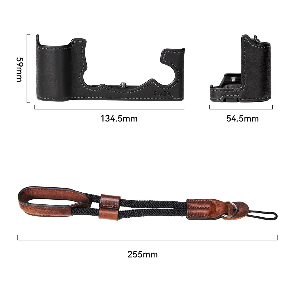 SmallRig Half Case / Wrist Strap Kit for FUJIFILM X-T5 Leather with 1/4\