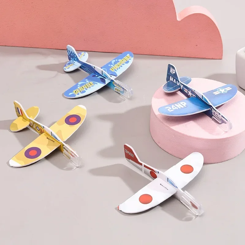 Children\'s Hand Thrown Small Plane Toys Mini Cartoon Model Machine Kindergarten DIY Color Foam Machine Toys