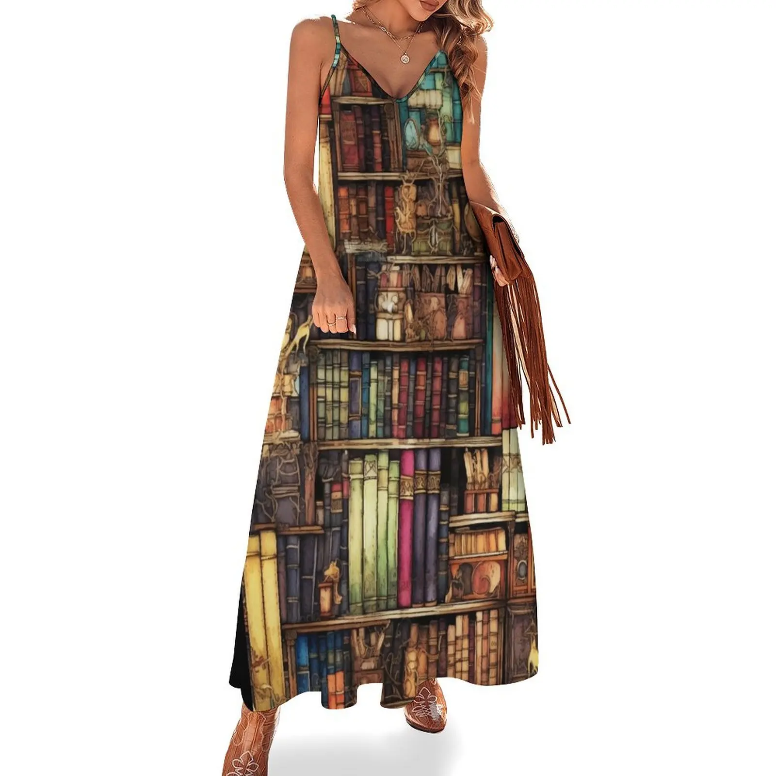 Magical Wizard Library Print Sleeveless Dress dresses for official occasions Dresses for wedding party