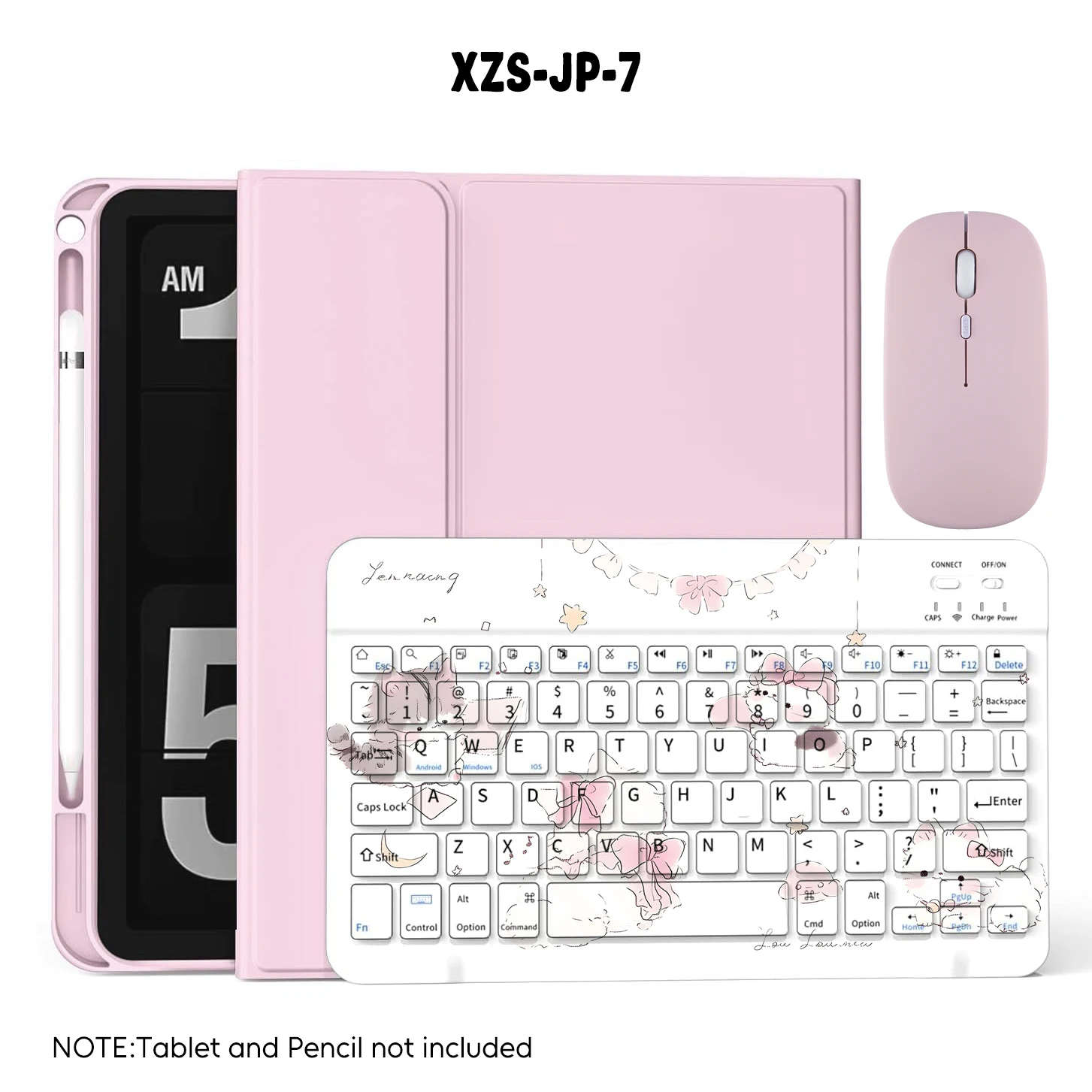 Pink Design Bluetooth Keyboard Wireless Mouse Magic 2026 M4 M5 For iPad Air Pro 13 11 Case A16 2025 Air 5/4 10.2 9/8/7 Gen Case