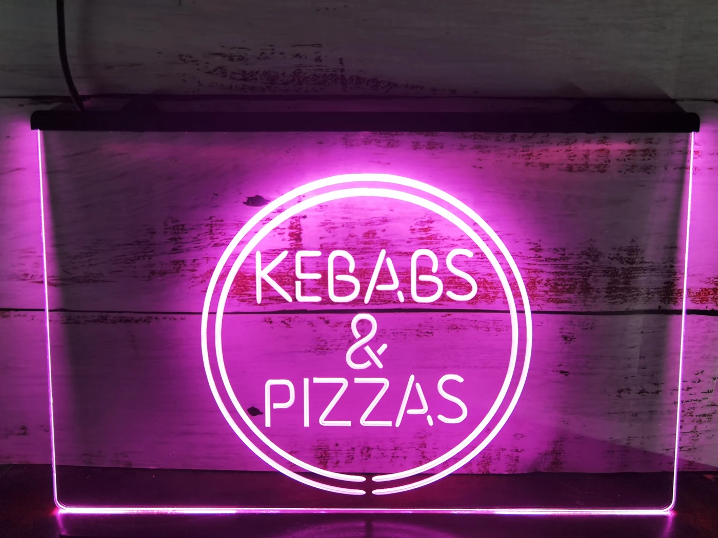 Kebabs & Pizzas Shop Cafe LED Neon Sign-3D Carving Wall Art for Home,Room,Bedroom,Office,Farmhouse Decor