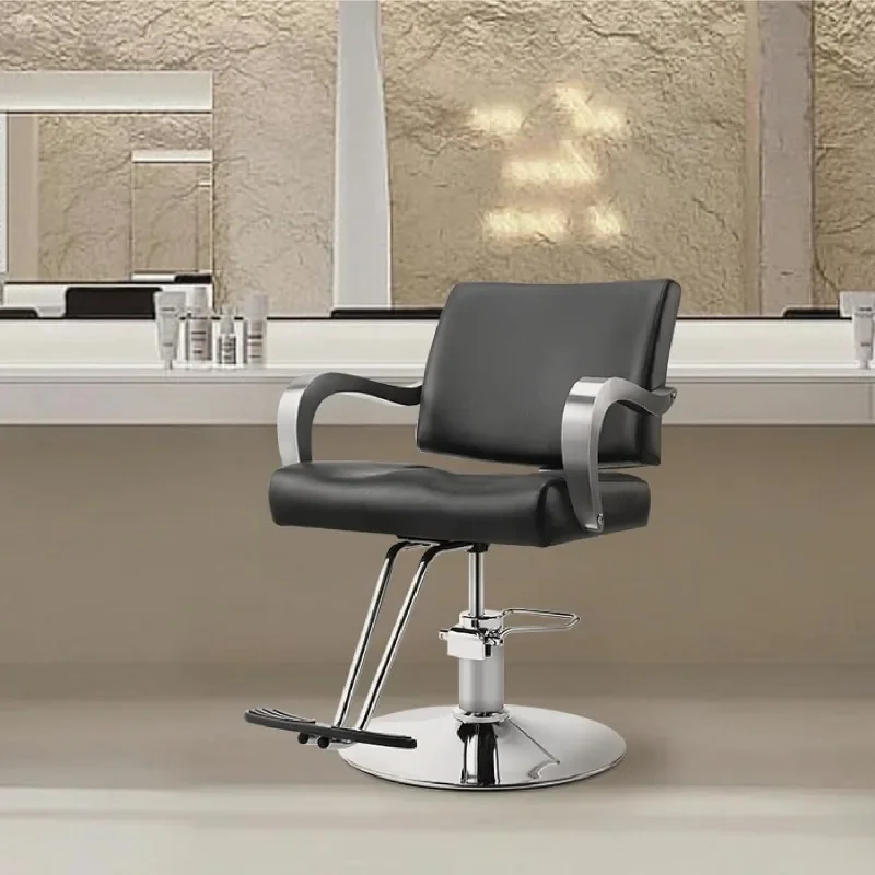 Silla de barbero hidráulica, equipo de salón, cojín de espuma cómodo y grueso, giratorio de 360 grados, profesional