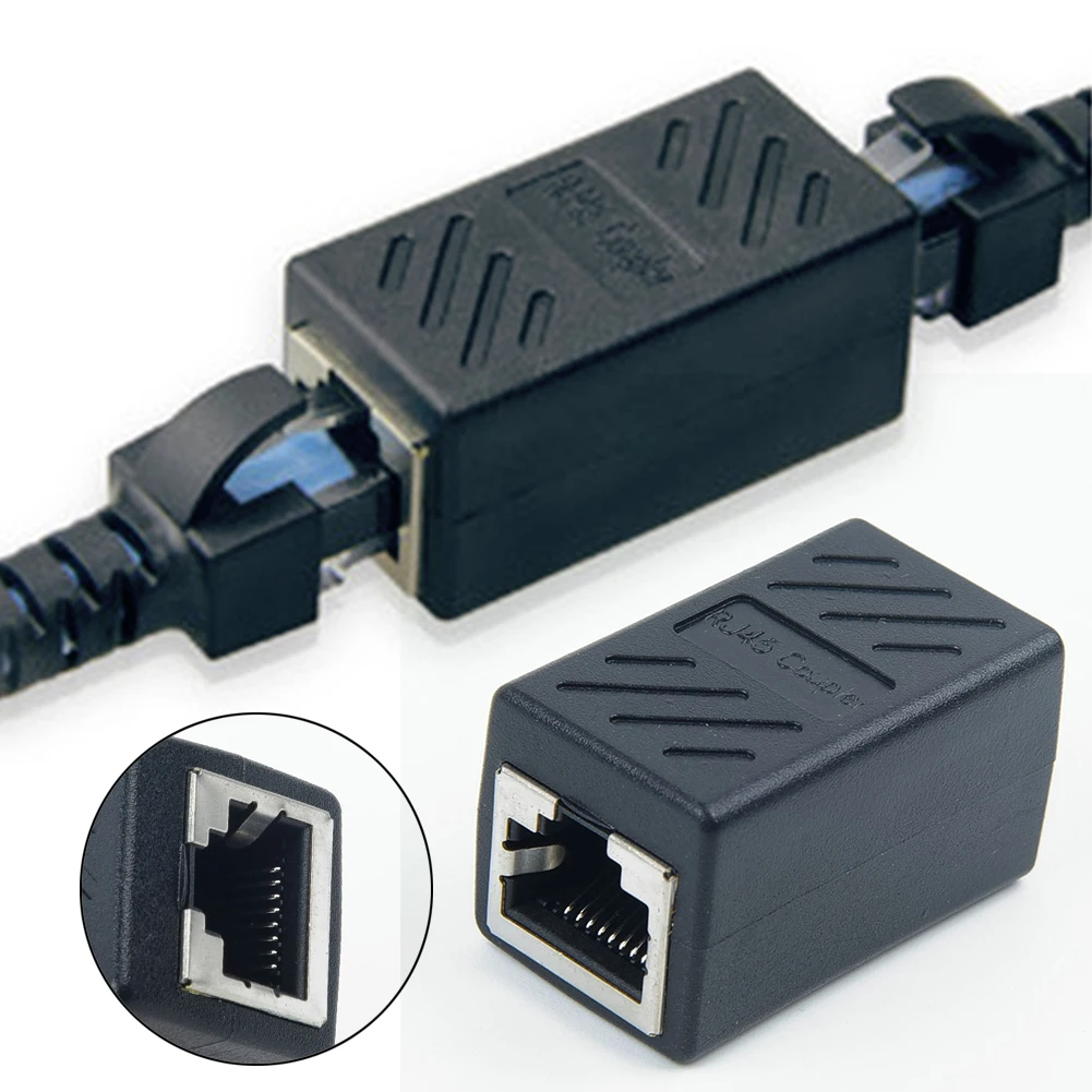 RJ45 connector Network extender Ethernet Kabel RJ45 extender adapter Gigabit interface Female to Female network connector black