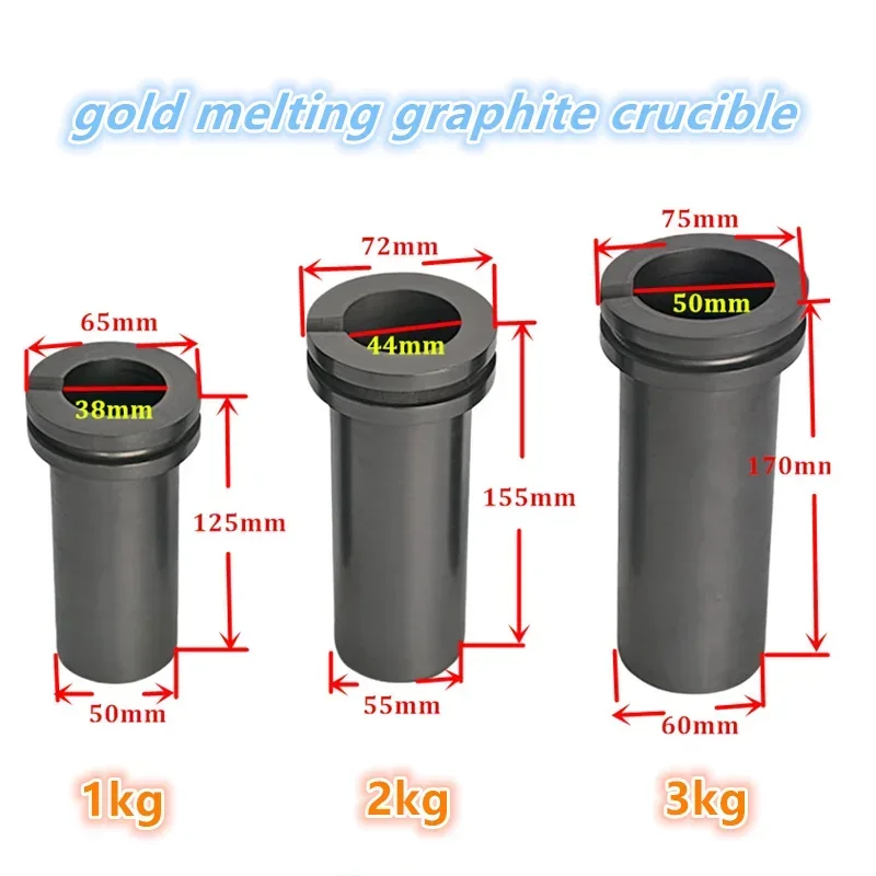 NIUPIKA 1KG/2KG/3KG High Purity Graphite Crucible Gold Sliver Melting Furnace Jewelry Casting Mould Accessories Goldsmith Tools