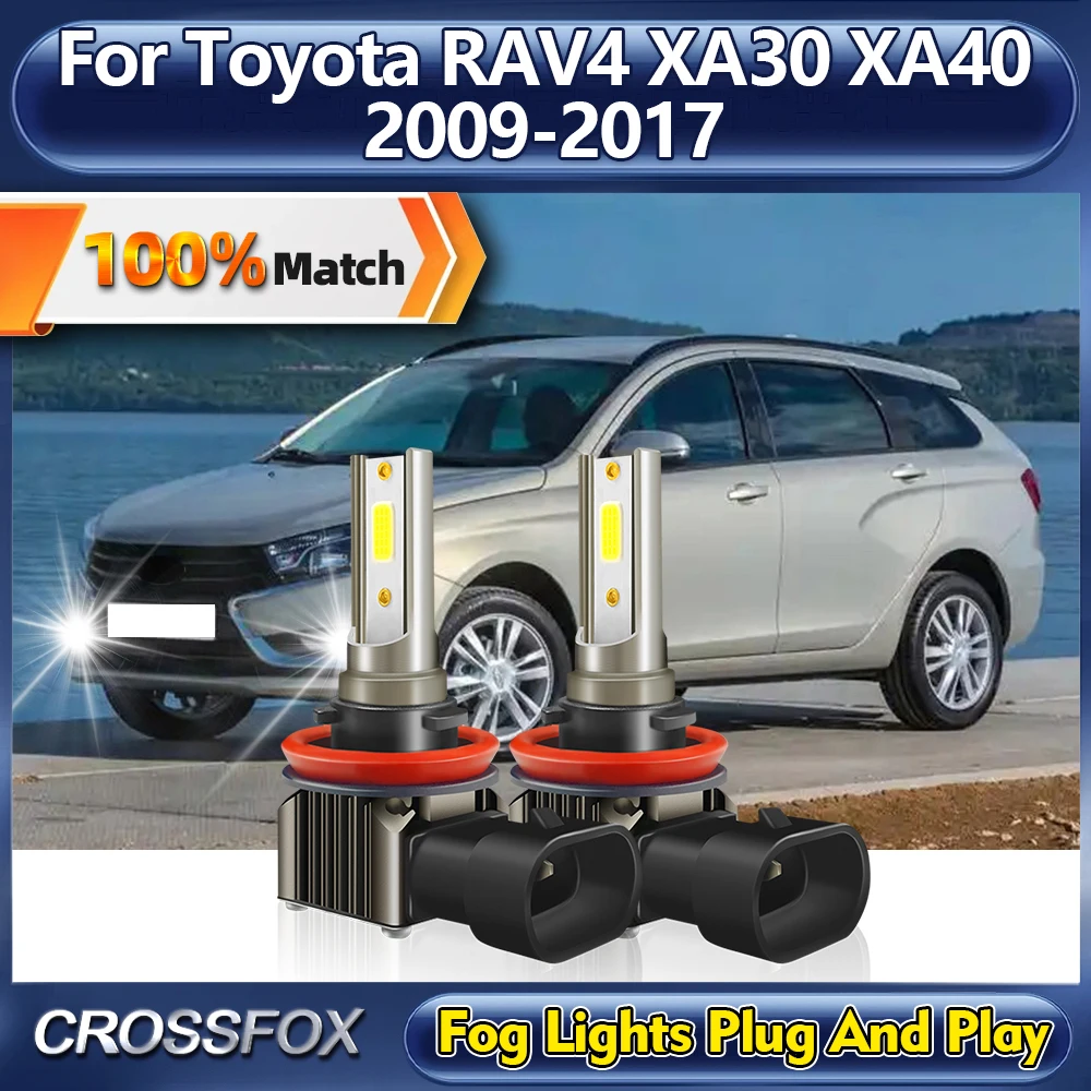 20000LM Car LED Fog Lamps 6000K Super Bright Fanless Auto Fog Lights 12V For Toyota RAV4 XA30 XA40 2009-2013 2014 2015 2016 2017