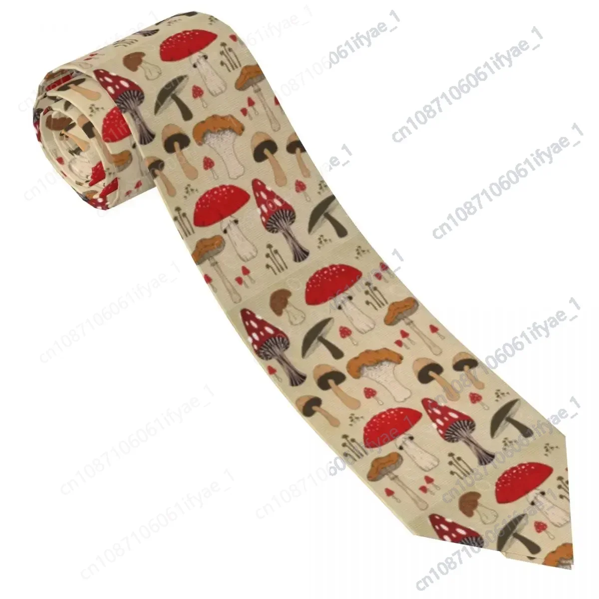 

Novelty Mushroom Print Tie Funny Daily Wear Party Neck Ties Men Women Classic Elegant Necktie Accessories Quality Collar Tie