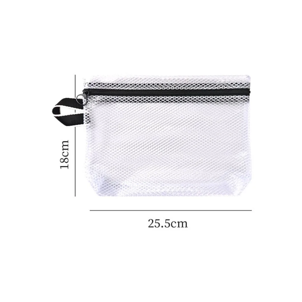 Transparent Mesh Storage Bag Zipper Coin Purse ID Credit Card Lipstick Makeup Bag File Bag Travel Organizer