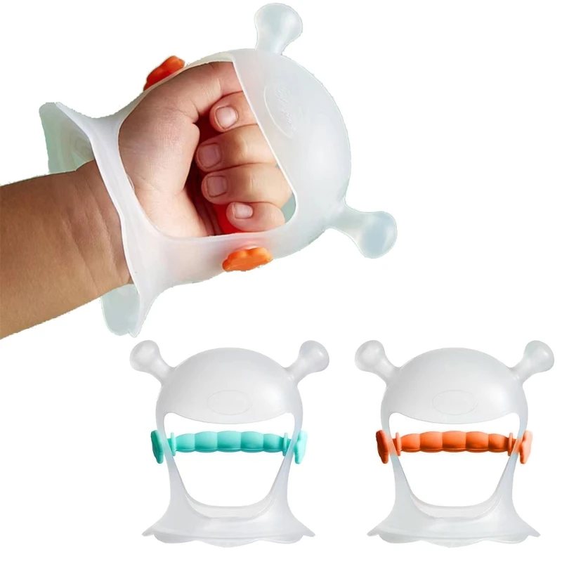 Baby Silicone Teether Glove for Thumb Sucking Stop Teething Pacifier Prevent Biting Hand Infant Teether Finger Guard Kit