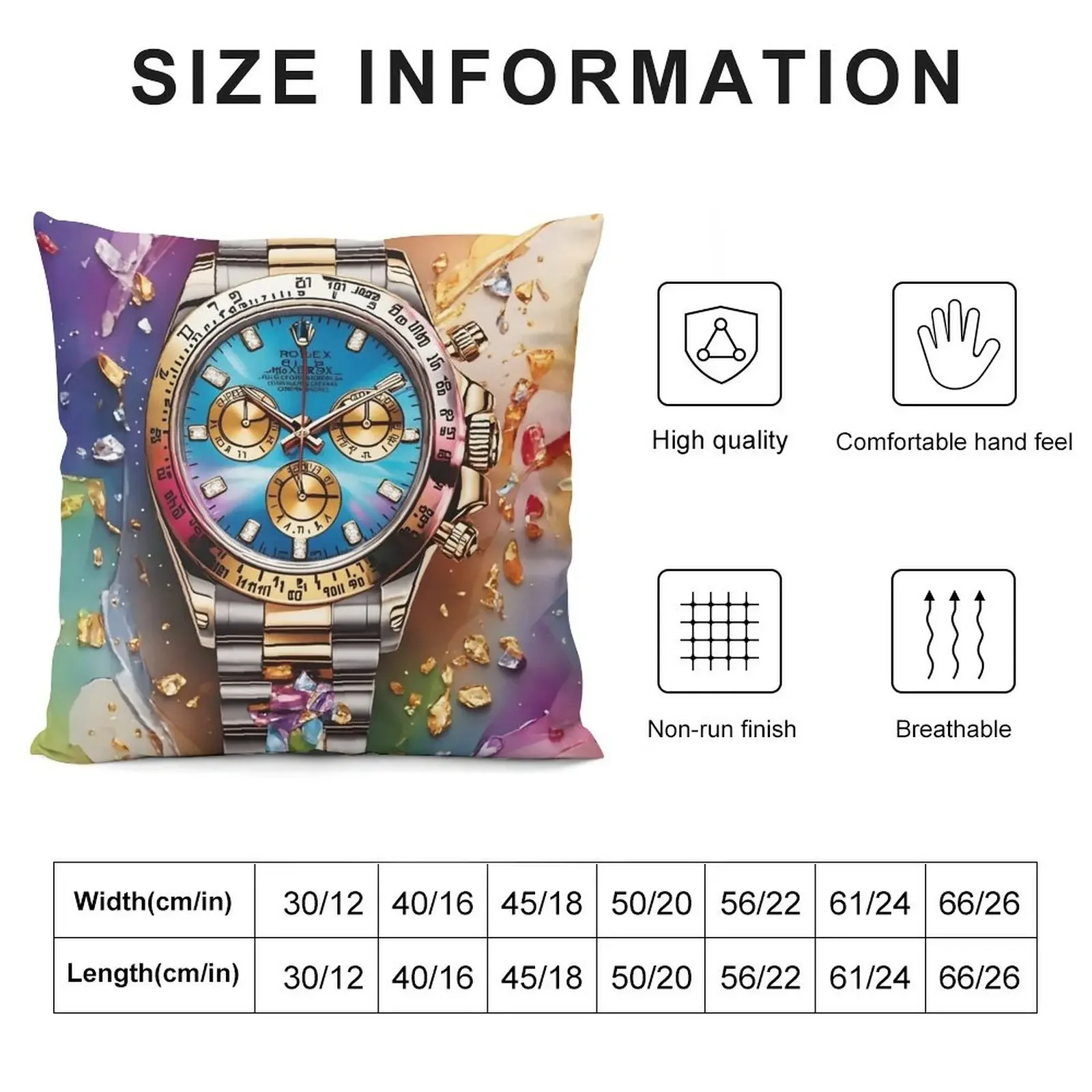 Rolex Daytona Watch Art Throw Pillow Decorative Cushion Cushion Cover Sofa Cushions pillow